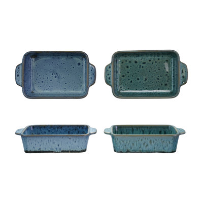2-Piece Stoneware Baker, Reactive Glaze