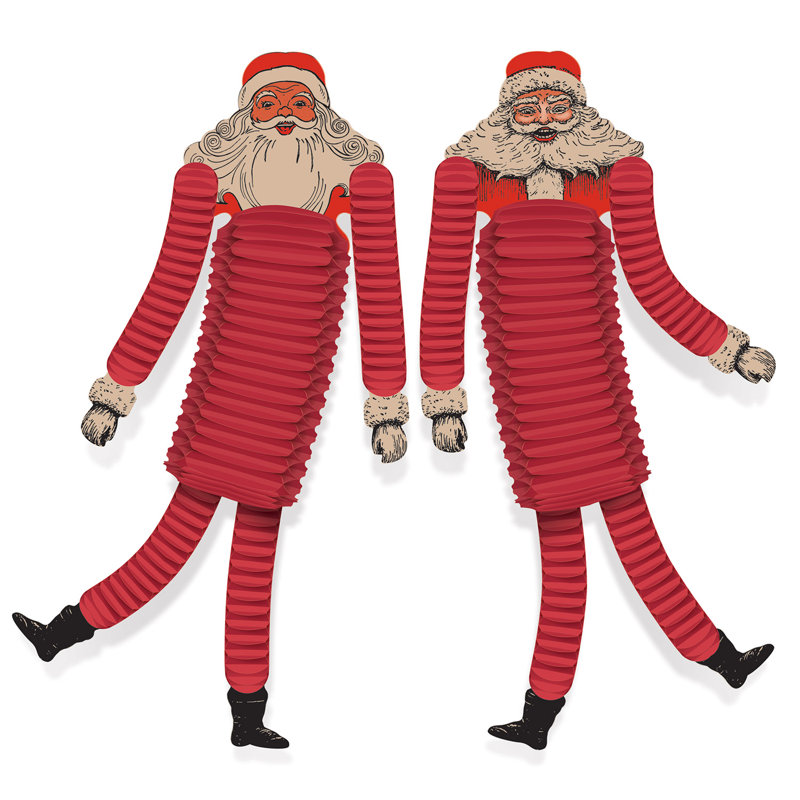 Danseurs de père Noël rétro en tissu