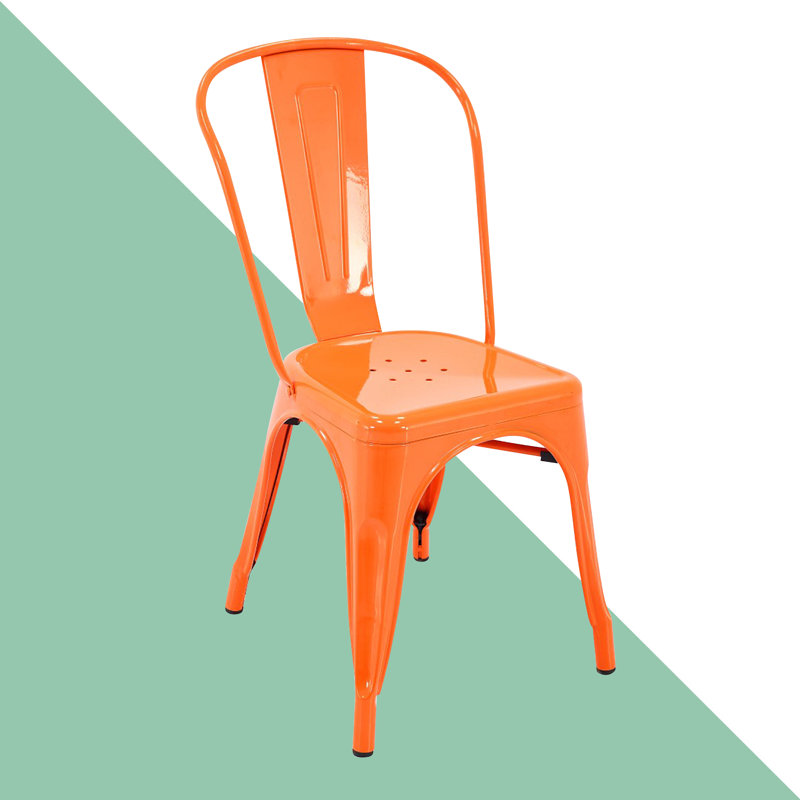 Chaise de salle à manger empilable, Orange