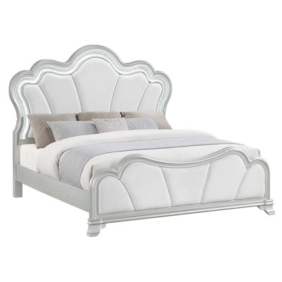 AURELIA SILVER QUEEN BED WITH LED