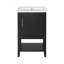 Meuble-lavabo compact de 20 po avec lavabo noir à fermeture douce pour petits espaces-39565903