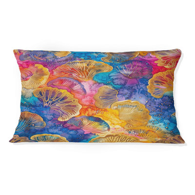 Bleu et jaune Modern Sea Treasures - Coussin lombaire moderne