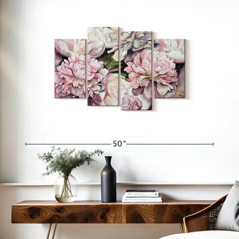 Harnek Classic Pink Peonies, 22" H x 36" W