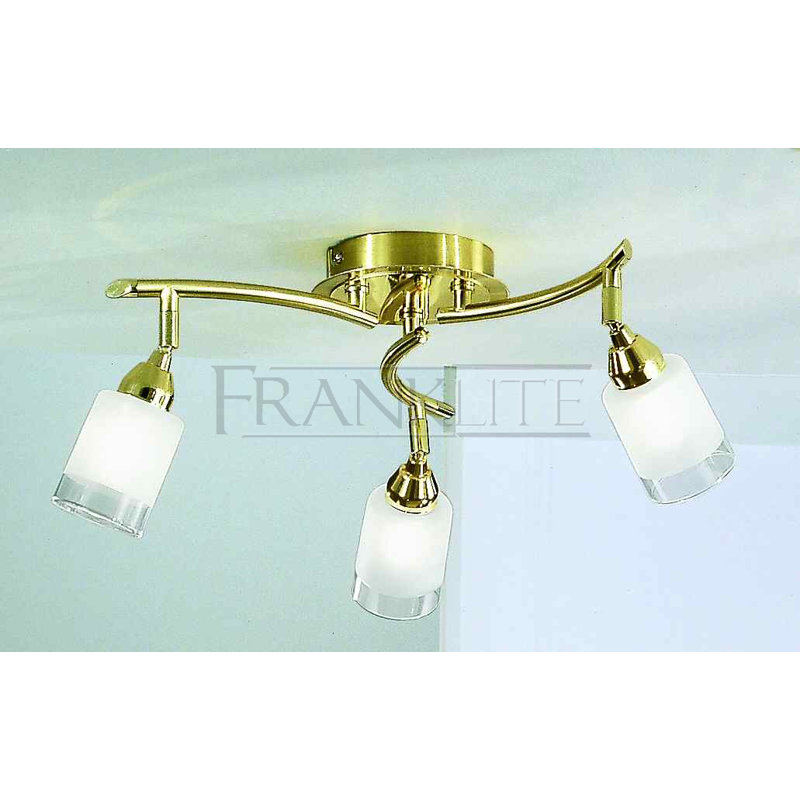 Saniyah Glass Spotlight, Satin / Shiny Brass