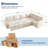 Chenille L-Shaped Sectional Sleeper Sofa with Pull Out Bed and Storage Seat