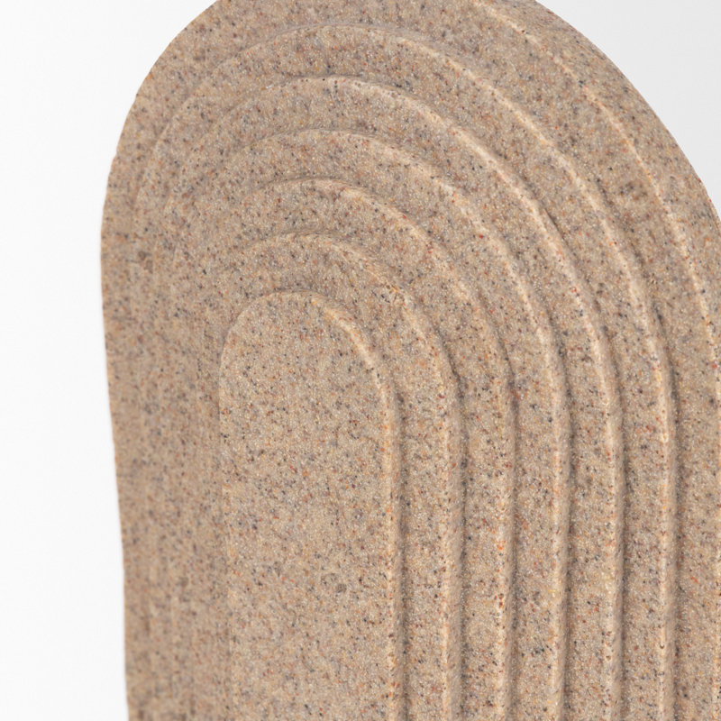 Resin Textured Concrete Decorative Object, Beige, 8" H x 2.12" W x 5.12" D