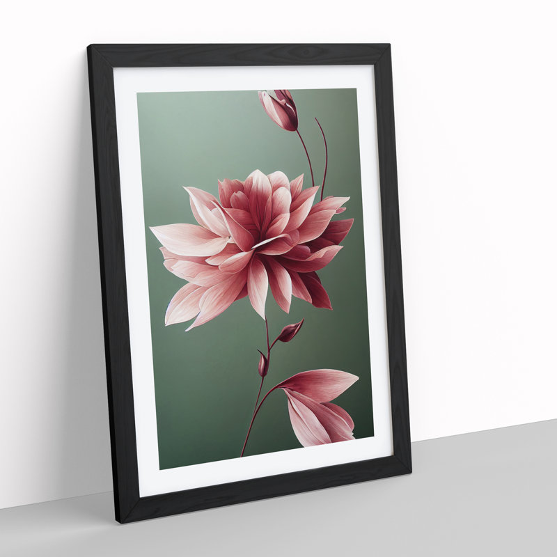 A Picturesque Flower - Print, 66cm H x 48cm W x 2cm D, Black Framed, White