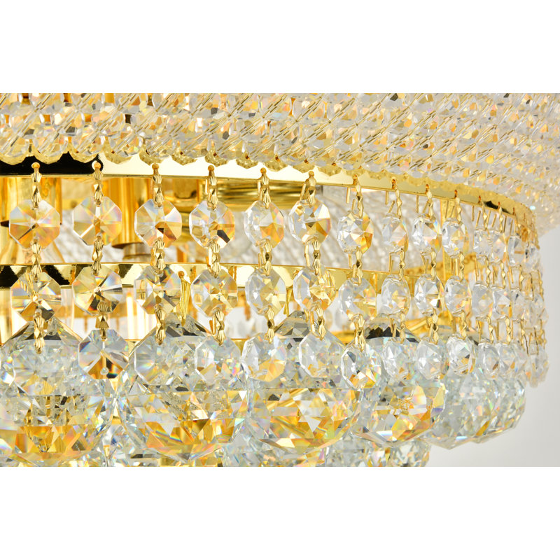 Ston Easton Flush Mount, Gold, 10 Lights, 8" H x 20" W x 20" D