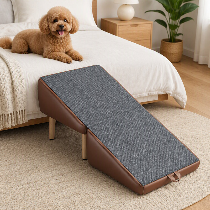 Escaliers pliables en bois pour chiens et animaux de compagnie, Brown
