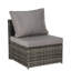 Ensemble de mobilier de patio 6 pièces, ensemble modulaire extérieur en forme de L tissé, ensemble de conversation en osier avec table d'angle et plateau en verre (canapé de patio)-2125157892