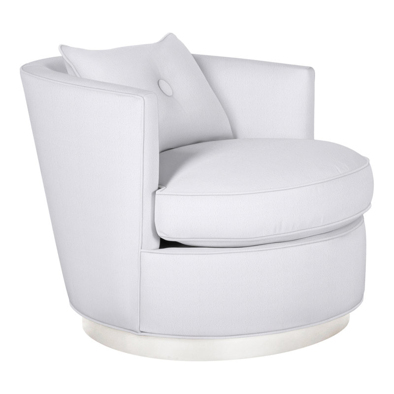 Michael Weiss 34" Bernadette Swivel Chair, Casa Blanca, Navada Snow