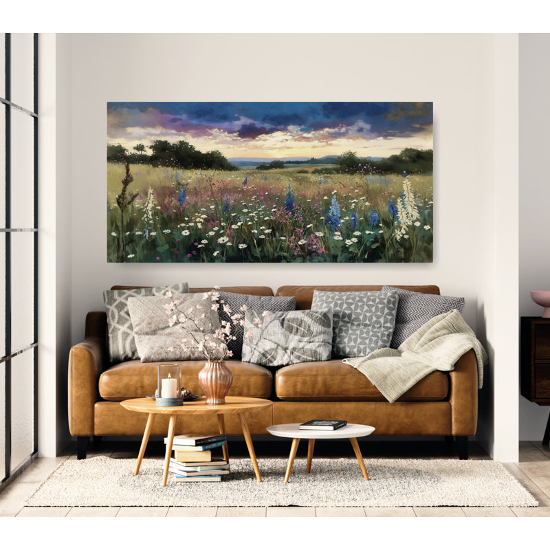 Art rétro sur toile, paysage champêtre, H 24 po x l 48 po x P 1,5 po