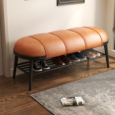 Banc rembourré orange