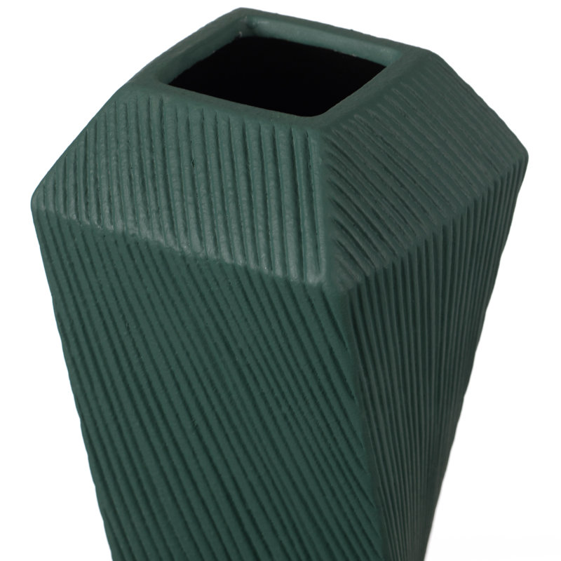 Jakkele Ceramic Table Vase, 7.5" H x 4.75" W x 2.75" D, Green