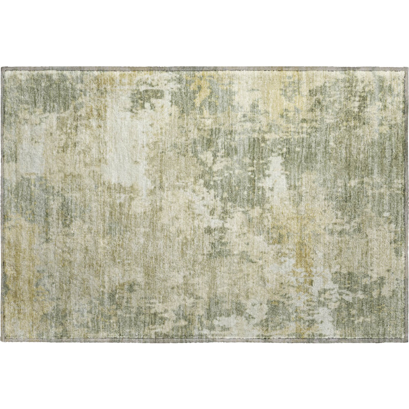 Premium Machine Washable Mayfield AMF2142 abstract Rug, 1'8" x 2'6", Sage