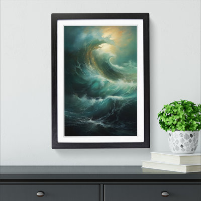 Ocean Modern No.2 - Single Picture Frame Print on Wood