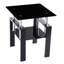 2 tables de bout en verre trempé pour la réception, fonction de rangement, table noire à assembler rapidement, rangement, petits espaces convenables, installation simple