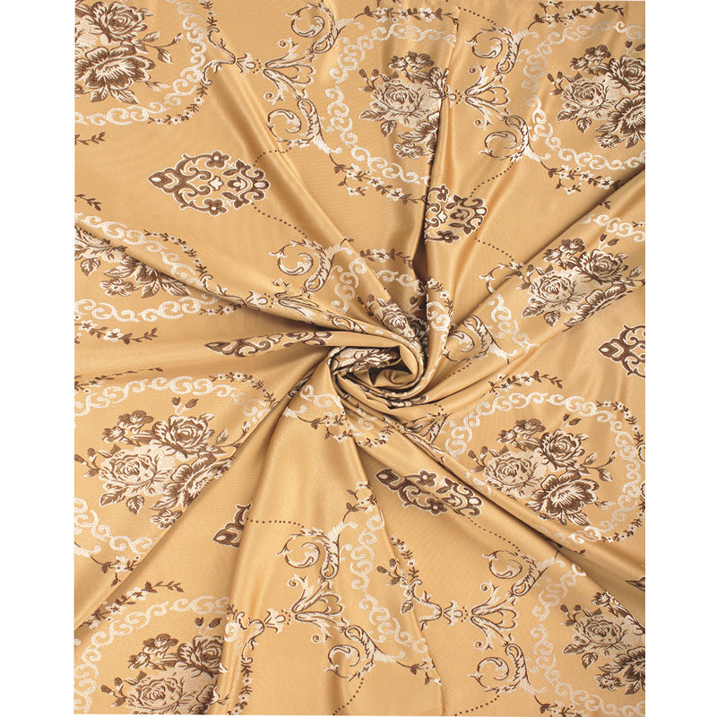 Rideau simple en jacquard de luxe avec cantonnière attachée, 54 par 84 pouces 10A14C6F457243A4A4E0ED9CA9602B17, Or