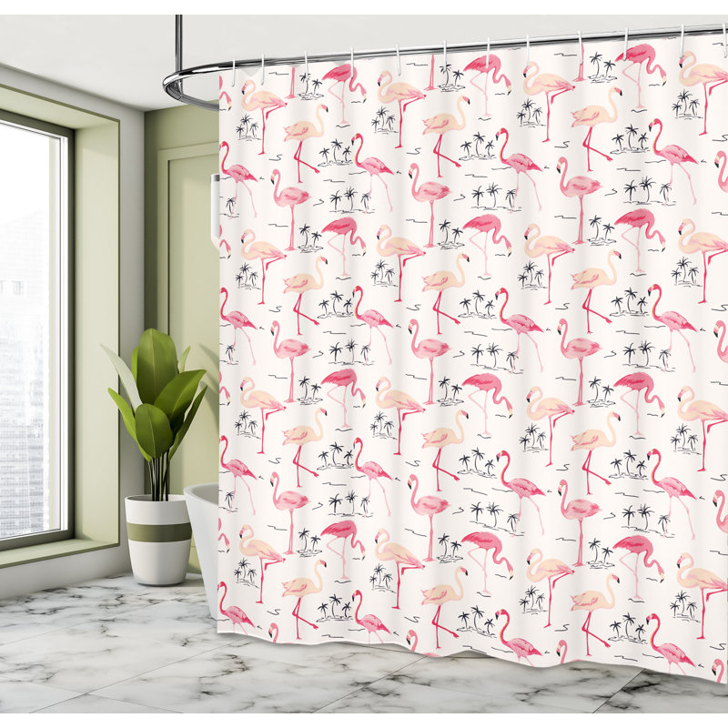 Shower Curtain with Hooks Included, 70" H x 69" W
