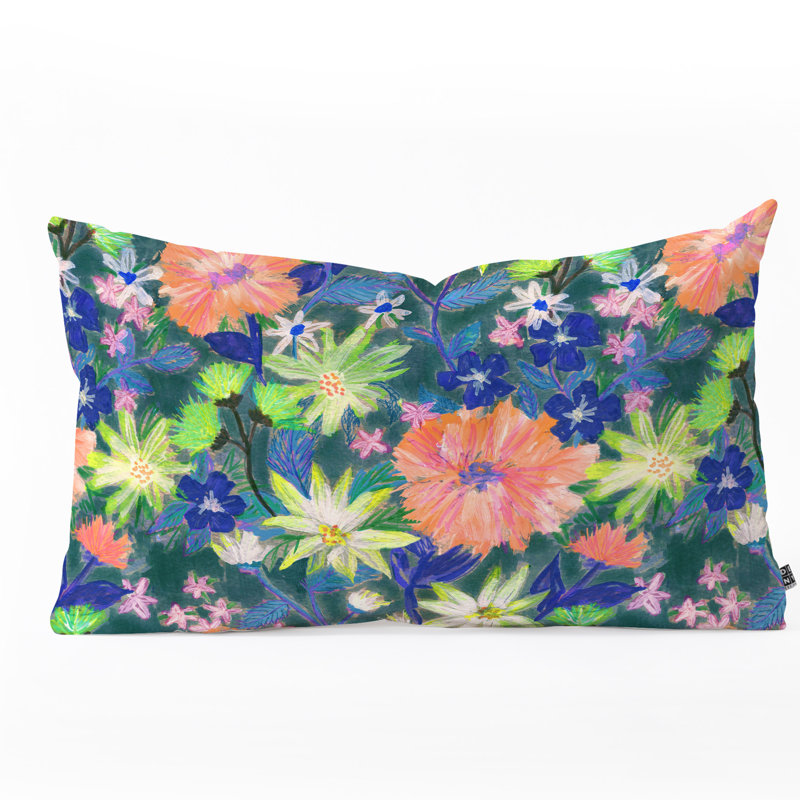 Coussin lombaire floral schatzi brown elizabeth, Vert / bleu