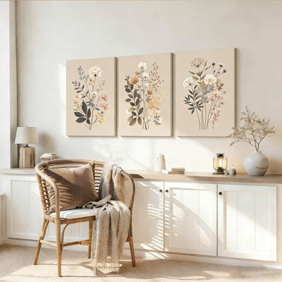 3 Piece Wrapped Canvas Wall Art