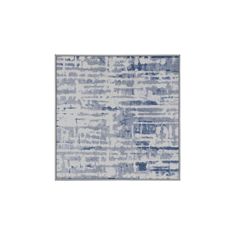 Machine Washable Gray Area Rug, Square 8'