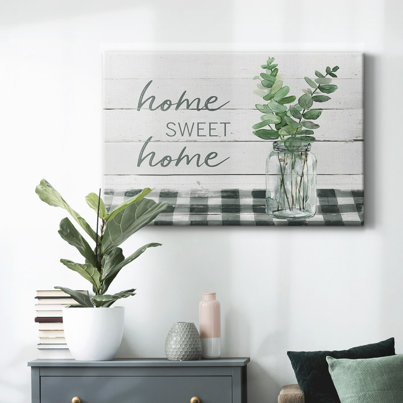 Toile tendue Eucalyptus Home Sweet Home-Gallery, H 12 po x l 18 po