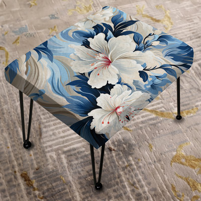 Seaside Reflections Tropical Pattern - Tropical Rectangle Ottoman