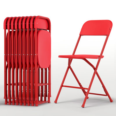 Paquet de 10 chaises pliantes robustes en plastique d'une capacité de 250 lb, sièges d'intérieur et d'extérieur empilables