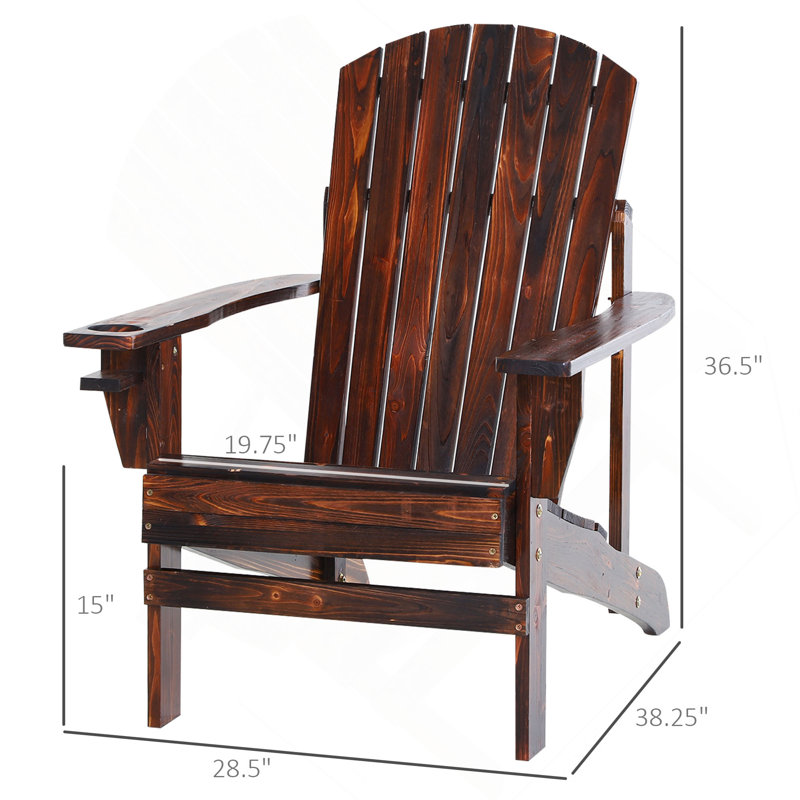 Fauteuil Adirondack Outsunny, Brun-noir
