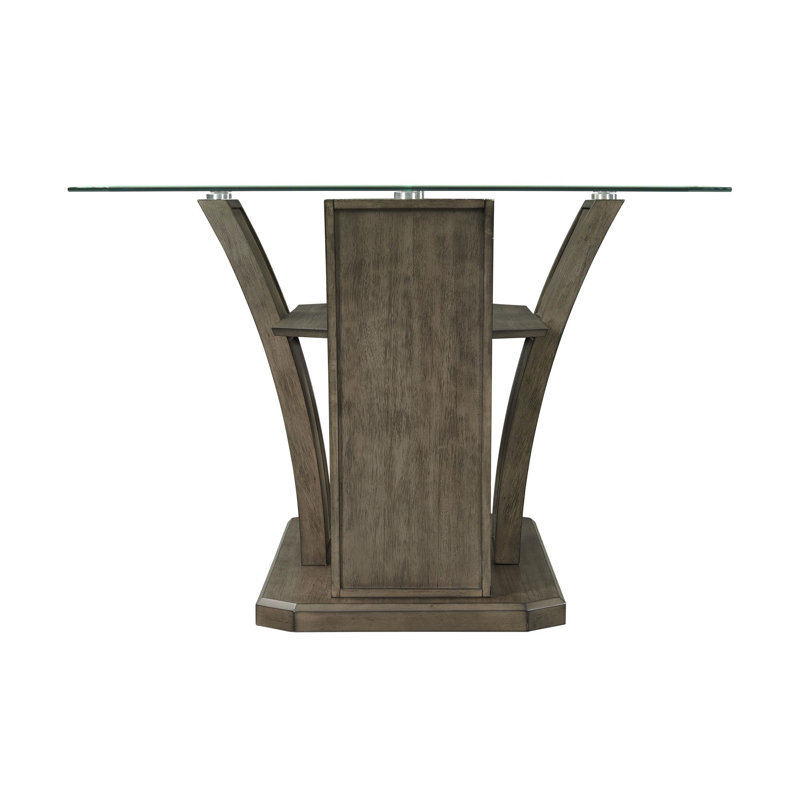Gray Glass Top Rectangular Counter Height Dining Table