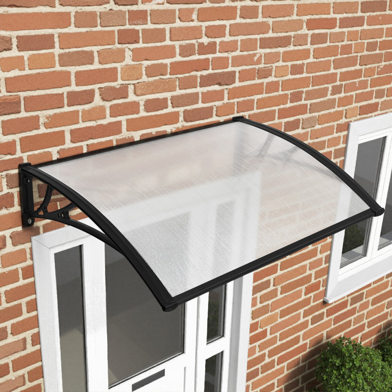 1m x .8m Door Canopy, 23cm H X 100cm W X 76cm D, Black