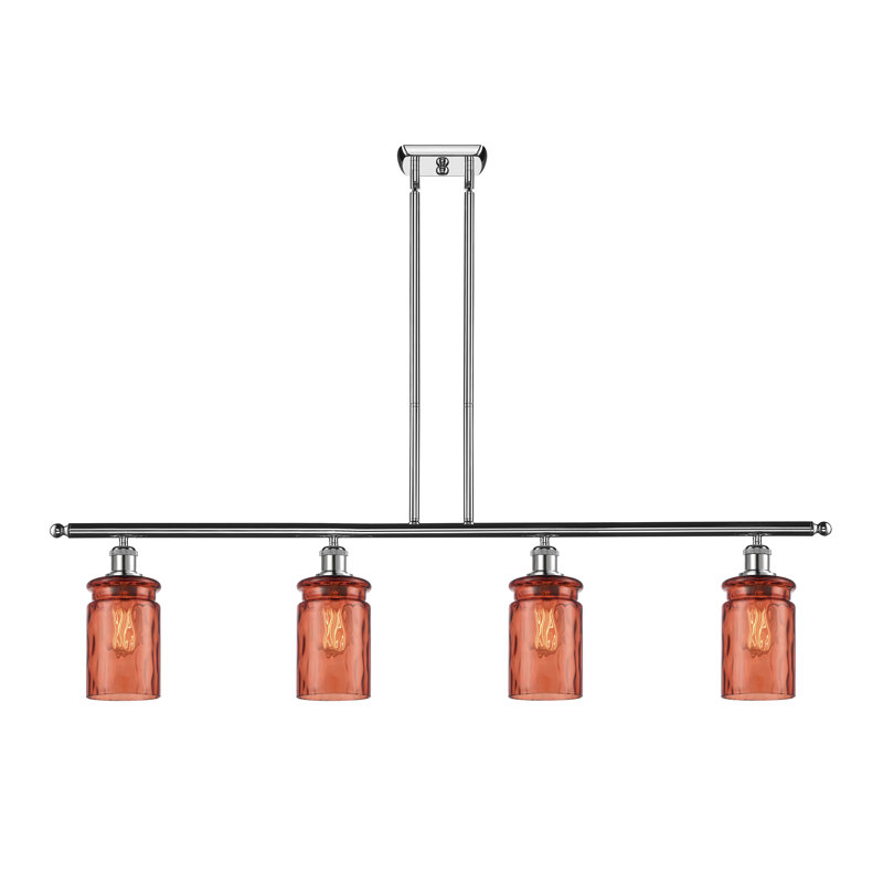 Luminaire suspendu pour îlot de cuisine à 4 lumières Binkley, Ampoule non incluse, Transparent, Chrome poli