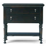 2 - Drawer Solid Wood Nightstand in Ebony