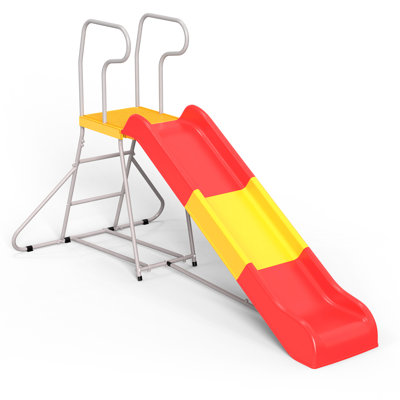 21 Climbing And Sliding Segment, 76.4-Inch Slide Track, Slip Steps, Indoor Outdoor, 3 - 8 Years, Red Plastic Device,