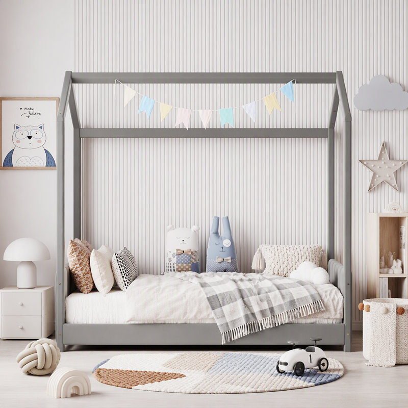 Lit cabane en velours deux places, Twin