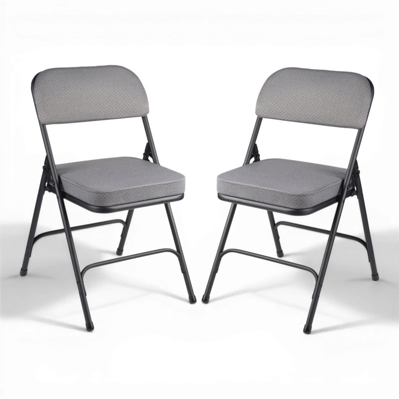 Chaise pliante rembourrée Bernadine, Gris / noir