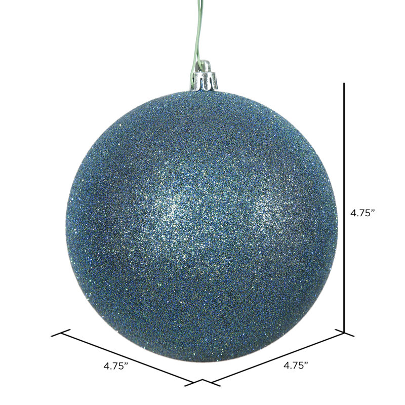 Holiday Décor Ball Ornament, Sea Blue Glitter