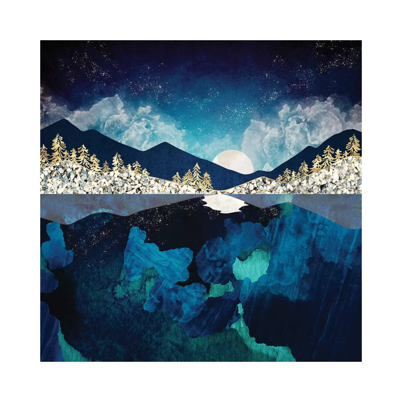«Midnight Water», reproduction d'impression, Toile tendue, Pas de tapis, H 18 po x l 18 po x 1,5 po