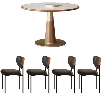 French retro round table chair combination