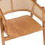 Ensemble de 2 chaises en rotin avec structure en bois d'hévéa et accoudoirs