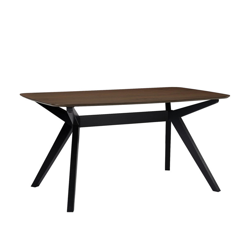 Table de salle à manger en bois, noyer et noir