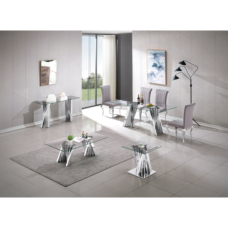 Ensemble de table de salon 4 pièces, Argent