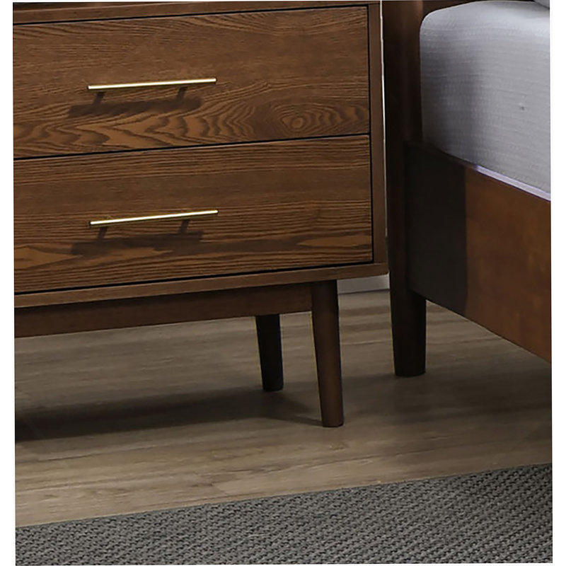 Table de chevet en noyer massif 1Pc Table de chevet en bois massif Nickel