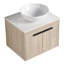 Meuble-lavabo mural 36 po avec lavabo en céramique et tablettes latérales