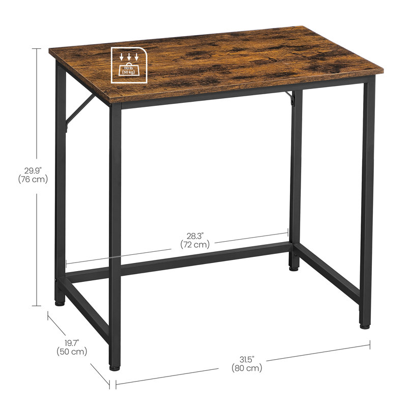Wydmire Desk, 29.5" H x 31.5" W x 19.7" D, Black/Wood Grain