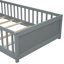 Lit plateforme avec rangement intégré pour lit simple, gris et gris