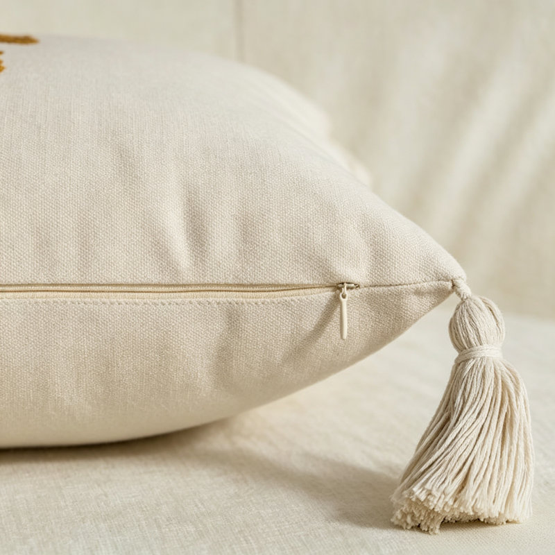 Embroidered Pumpkin Lumbar Throw Pillow, 14" x 24" Rectangular Decorative Accent Pillow for Sofa Couch