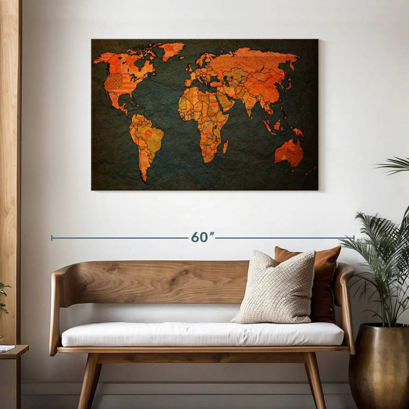 Aliaz Flags World Map, 30" H x 45" W