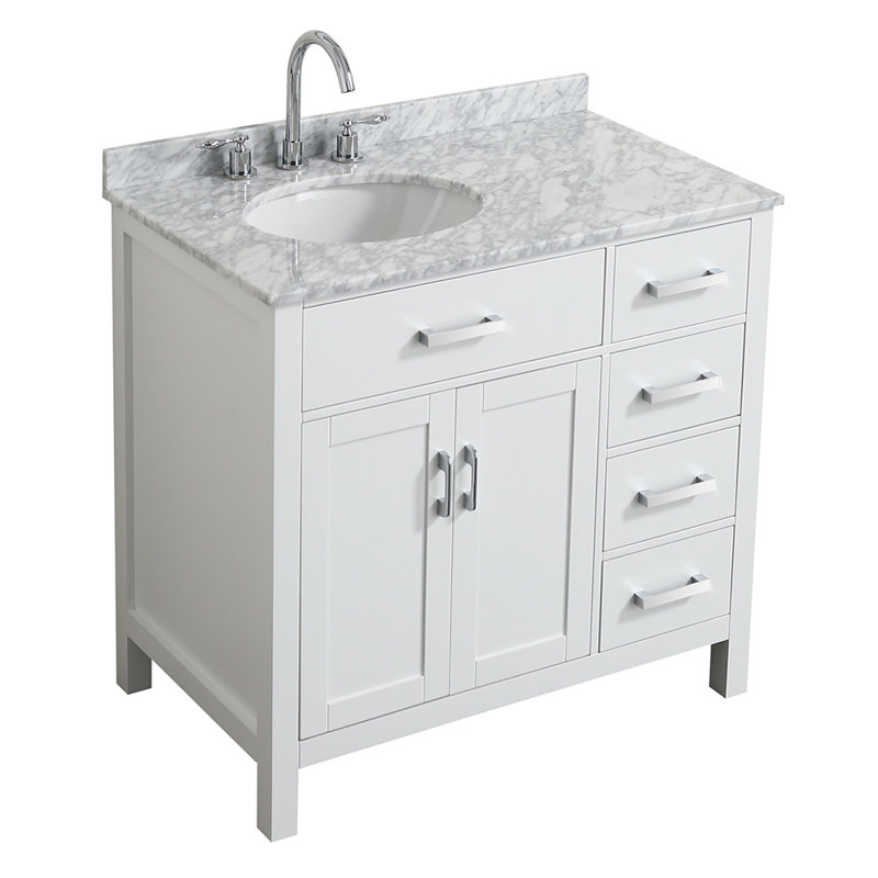 Ensemble de meuble-lavabo simple 37 po Bristol, Blanc